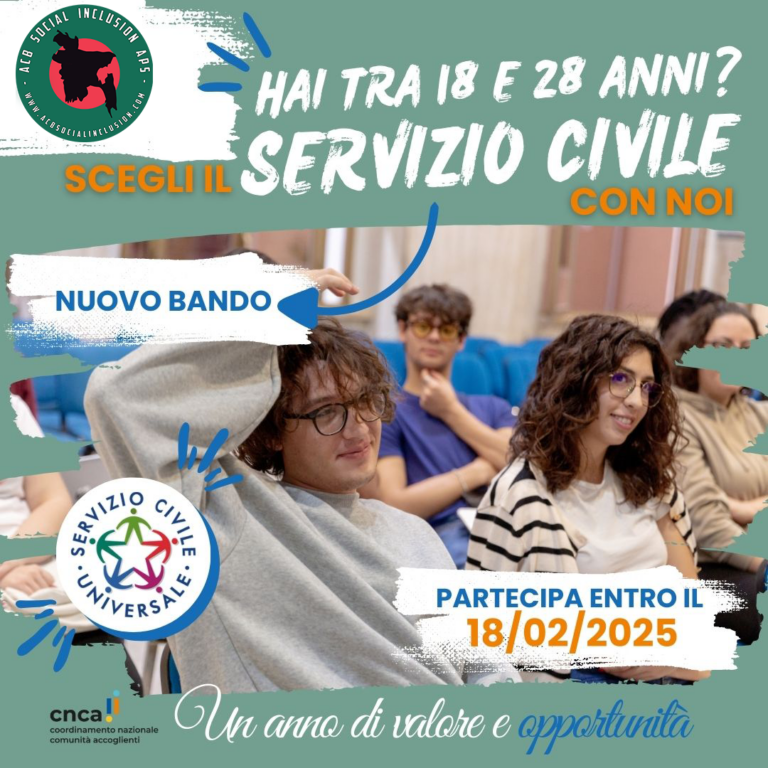 Bando 2025 per la selezione di giovani destinati ai progetti di servizio civile digitale di seguito il progetto di ACB Social Inclusione le modalità per presentare la domanda